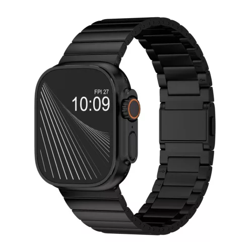 MagLink Apple Watch fekete titán fémszíj mágneses csattal - 49 mm