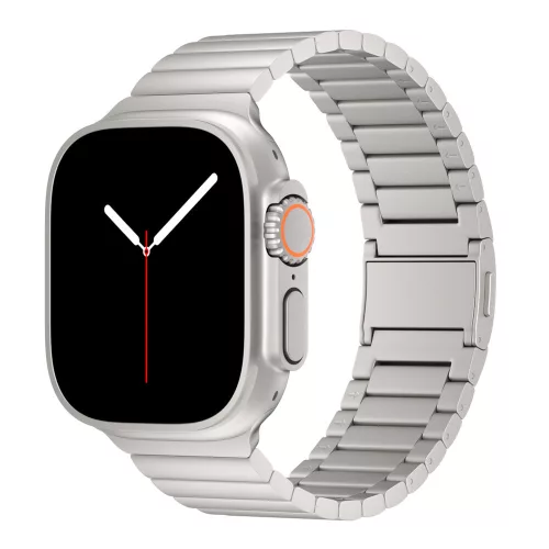 MagLink Apple Watch natúr titán fémszíj mágneses csattal - 49 mm