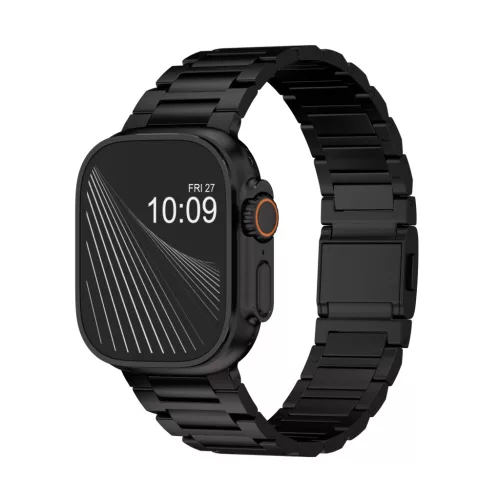 MagCore Apple Watch fekete titán fémszíj mágneses csattal - 49 mm