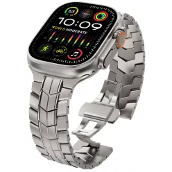   Vertex Apple Watch natúr titán fémszíj 42/44/45/49 mm (Series 1-9, SE, Ultra) és 46 mm (Series 10/11)