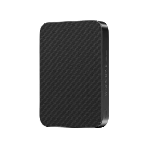 Brendy 10000mAh Carbon MagSafe PowerBank, mágneses külső akkumulátor, gyors vezeték nélküli töltéssel