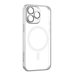   Soft-Jane Series ezüst iPhone 15 Pro Max MagSafe védőtok kameravédő lencsével