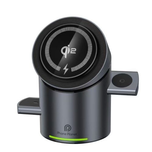 WC06 3 az 1-ben 15W vezeték nélküli töltőállomás iPhone, Apple Watch és Airpods készülékekhez, Qi2