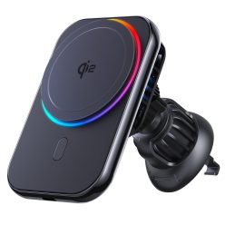   S26 15W MagSafe Qi2 iPhone mágneses autós gyorstöltő RGB világítással, beépített hűtőventillátorral