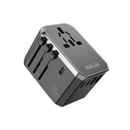 70W 5 portos univerzális világutazó adapter 2xUSB + 3xUSB-C 