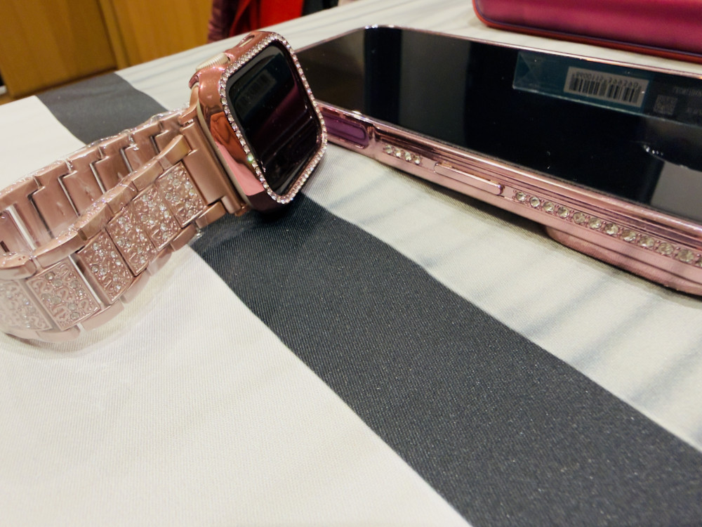 Apple Watch rosepink diamond fémszíj
