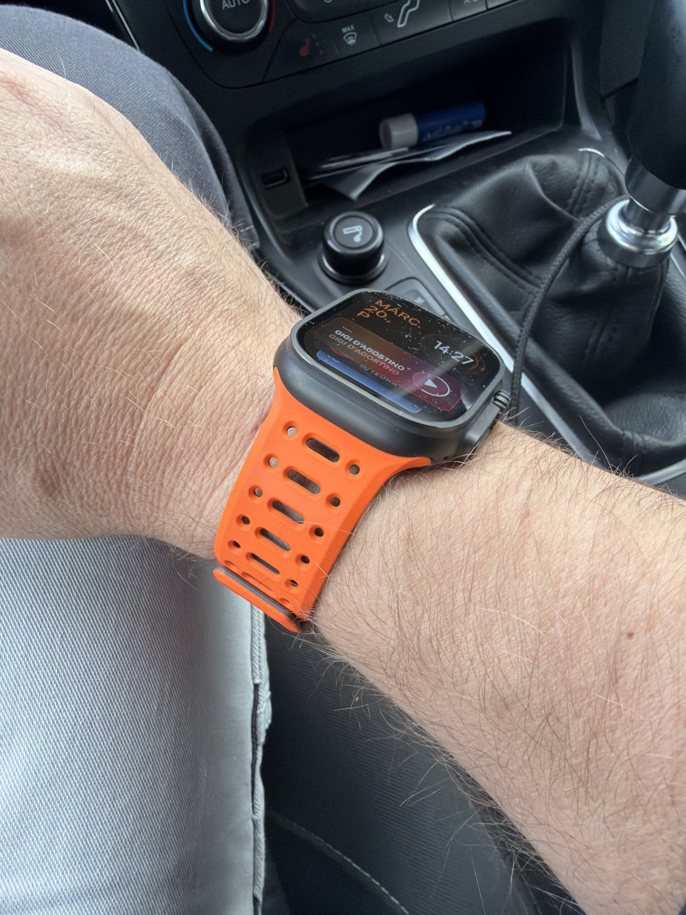 Apple Watch narancssárga/szürke mágneses szilikon szíj
